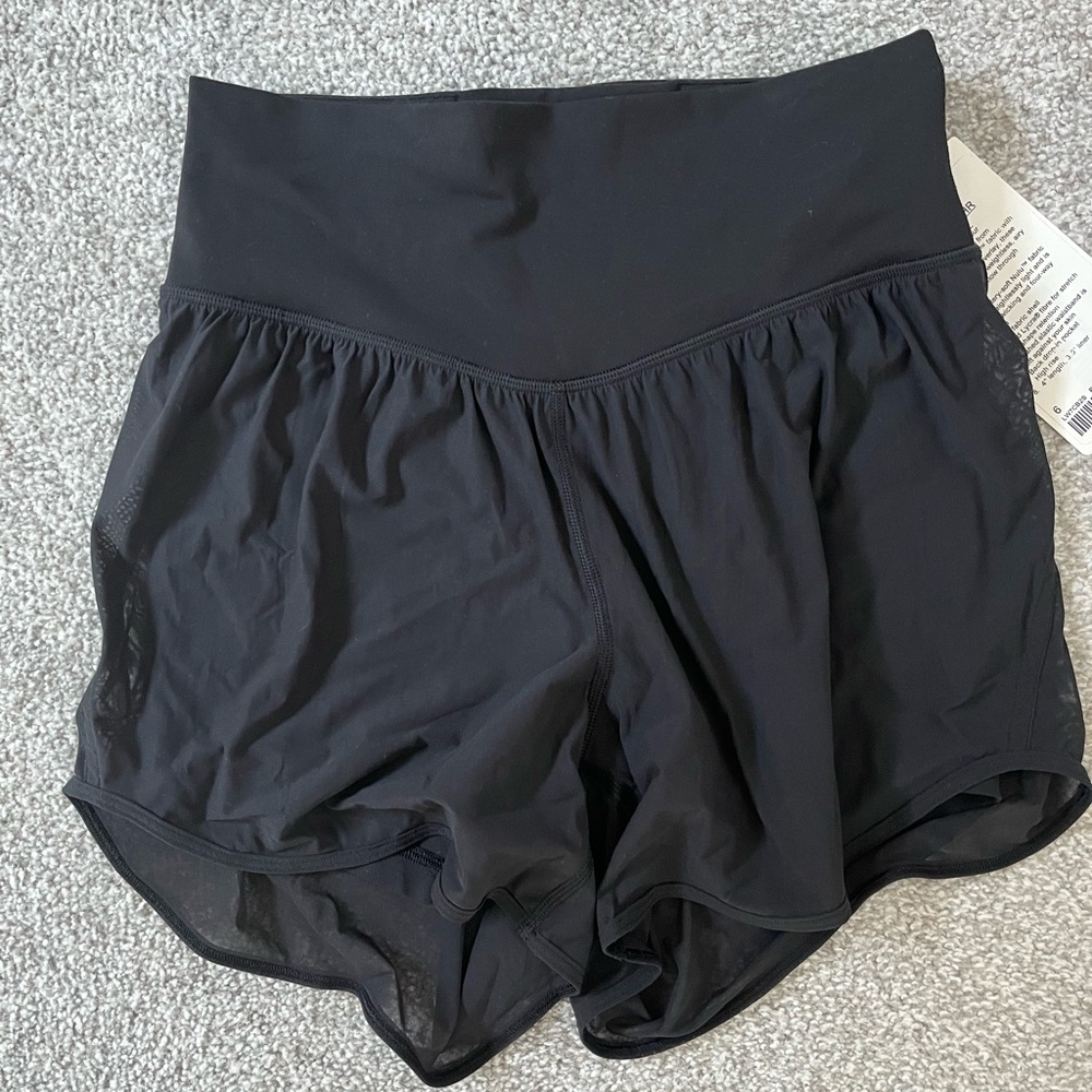 Nulu and Mesh High-Waisted Shorts